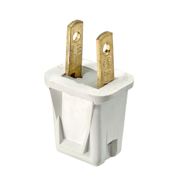 Leviton Commercial and Residential Thermoplastic Straight Blade Plug 1-15P 20-18 AWG 2 Pole 2 Wire, PK2 C22-00123-00W - main